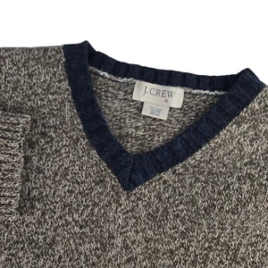 J. Crew Mens XL Brown Shetland Wool Long Sleeve V-Neck Pullover Sweater - Picture 1 of 5