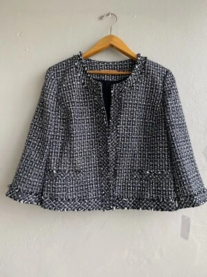 Ellen Tracy Women's Jacket open Blazer  black and white size XL New with tags - Image 1 of 4