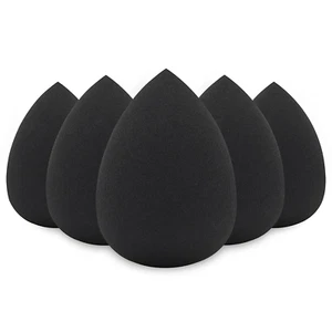 BEAKEY Makeup Sponge Set, 5 Pcs Black Foundation Blending Beauty Sponge, Flawles - Imagen 1 de 12