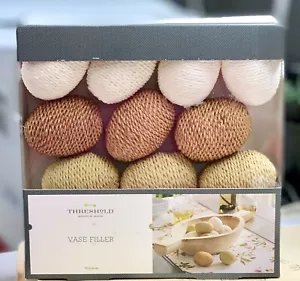 Vaso Uovo di Pasqua Neutro Casale Riempitivo Marrone Oro Bianco Soglia 10 ct Nuovo - Foto 1 di 3