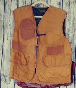 Vintage MENS SAFTBAK Duck HUNTING/FISHING VEST - Beige/Brown SIZE LARGE - Picture 1 of 3