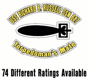 USS RICHARD B RUSSELL SSN 687 Oval Decal / Sticker Military USN U S Navy S06A - Picture 1 of 3