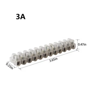 5pcs 12 Way Terminal Block Electrical Wire Connector Strip White 3 Amp - Picture 1 of 7