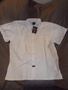 NWT DICKIES 6 SNAP BUTTONS COOK SHIRT WHITE S/S X/L - Picture 1 of 3