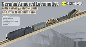 German Armored Locomotive with Railway Vehicle Units and Pz.IV H Medium Tank - Picture 1 of 2