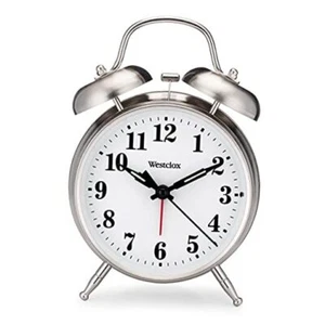 -Big Ben Twin Bell Alarm Clock | Loud Alarm Clock for Heavy Sleepers | Silver - Picture 1 of 8