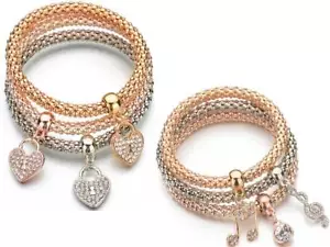 Eine 3_ Stück Charm Hänger Kette Damen Armbänder Silber, Gold oder Rosévergoldet - Bild 1 von 5