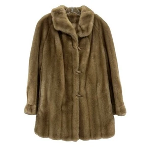 Vintage Dewbrowsky & Perlbinder Tissavel Faux Fur Coat 14 Mid Length Union Made - Bild 1 von 7