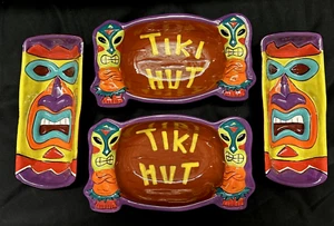 Tiki Hut Tiki Design 4 pezzi servizio set intrattenimento arte argilla nuovo vecchio magazzino nuovo con scatola - Foto 1 di 13