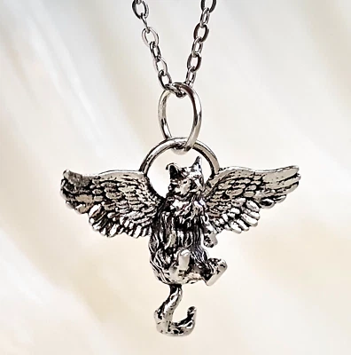 Ángel Gato Colgante Collar Recuerdo Volador Mascota 45.7cm Cadena Unisex Joyería - Imagen 1 de 4
