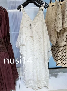 ZARA NUEVO VESTIDO MUJER TIRAS BORDADO COLECCIÓN ZW BLANCO XS-L 6895/241/250 - Imagen 1 de 3