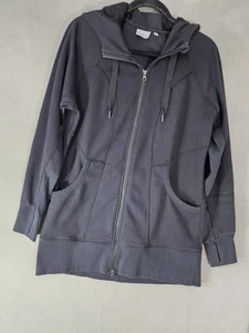 Felpa con cappuccio Athleta Stronger lunga CYA full zip giacca donna XL nera - Foto 1 di 9