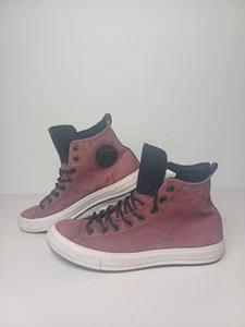 Converse Chuck Taylor All Star alte in pelle Lunarlon bordeaux taglia 11 UK - Foto 1 di 16