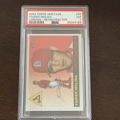 2004 Topps Heritage Chrome RETROFRATOR Yadier Molina RC/555 classificação PSA 7 - Imagem 1 de 4