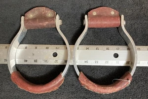 Steigbügel aus poliertem Aluminium mit Lederprofil Western Style - Bild 1 von 6