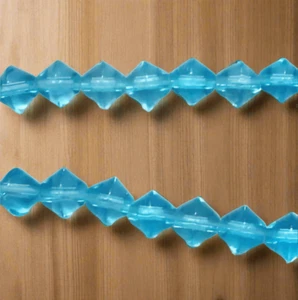 5 Strings Glass RONDELLE Beads Turquoise 8mm - Picture 1 of 8