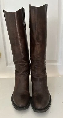 Rocco P. Women's Brown Leather Knee High Riding Boots Size US 7.5 EU 38 Italy - Image 1 of 4