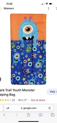 Ozark Trail de Oliver, Saco de Dormir Juvenil Límite 50 Grados - Monstruo Azul, Niños Foto 1 de 4