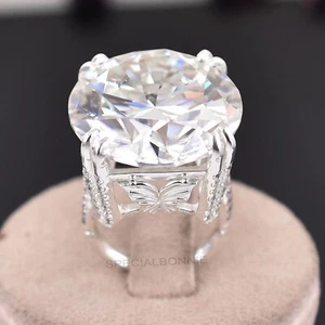 HUGE Certified 55.80 Ct White Diamond Ring With Accents ! FREE Diamond Studs - Picture 1 of 14