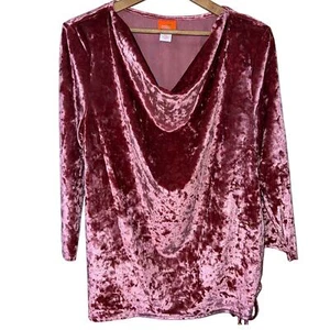 Blusa Hearts of Palm Top Mujer Grande Pequeña Terciopelo Aplastado Capucha Cortina Fiesta LP - Imagen 1 de 6