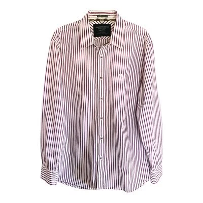 American Eagle Mens XXL Button Up Shirt Vtg Fit LongSlv Red/White Stripe Classic - Image 1 of 4