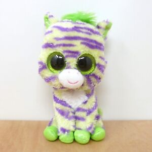 Rare Ty Beanie Boos Boo Wild the Green Zebra Plush Soft Toy Justice Exclusive 6"