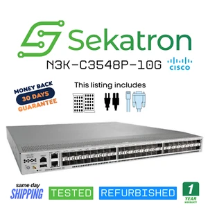 ♻️ Cisco N3K-C3548P-10G 48-Port 10G SFP+ Switch Ultra-Low Latency ⚡Fast Ship - Afbeelding 1 van 2