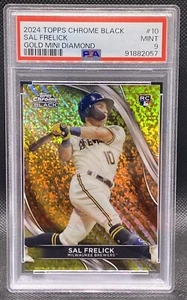 🔥🔥 2024 Topps Chrome Black SAL FRELICK Gold Mini Diamond /50 PSA 9 RC 🔥🔥 - Picture 1 of 2