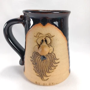 VTG Peter Petrie Art Pottery 3D Funny Bearded Face Mug - Signed- 1974 - Picture 1 of 6