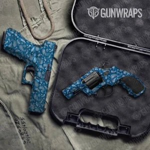GunWraps Bandana Blue & White Premium Pistol Vinyl Gun Wrap Skin Matte USA - Picture 1 of 1