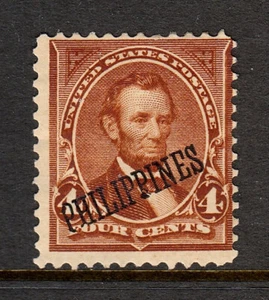 FILIPINAS — SCOTT 220 — 1901 4c LINCOLN CON SOBREIMPRESIÓN — MH — SCV $35 - Imagen 1 de 2