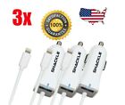 3x RAPID CHARGE Shackle iPhone/iPad Car Chargers Lightning Cable FAST SHIPPING