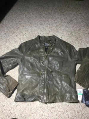 NWT Blanc Noir Leather Bomber Moto Jacket Motorcycle Tobacco Sz Large Quilted - Image 1 of 4