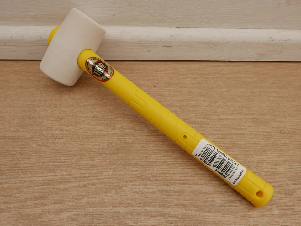 THOR WHITE RUBBER MALLET YELLOW PLASTIC HANDLE 50MM FACE 952    952WFG - Image 1 of 1