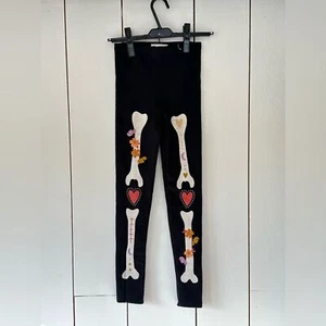 Cotton On Kids Halloween Fleece Leggings Bones Skeleton Print Sz Girls 9-10 - Picture 1 of 8