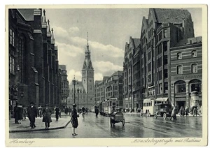 AK HAMBURG- Mönckebergstr. mit Rathaus- gelaufen 1934 - Bild 1 von 2