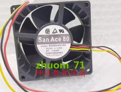 1PC SANYO SanAce 9G0824G102 8038 24V 0.56A Double ball cooling fan - Image 1 of 4