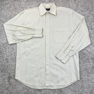 Canali Dress Shirt Mens 15.5 39 Check Cream Long Sleeve Button Up Made In Italy - Picture 1 of 8