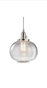 Kichler Avery 10" Wide Mini Pendant with Clear Seedy Glass Shade Brushed Nickel - Picture 1 of 3