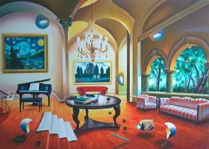 FERJO GICLEE ON CANVAS "MUSICAL ROOM" 31" x 22" - Picture 1 of 3