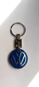 Vintage Volkswagen Car Medal Key Holder 3 D Logo Solid Chain For Volkswagen Fans - Picture 1 of 3