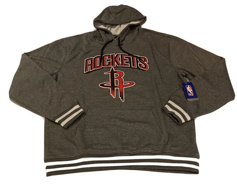 NBA Brand Houston Rockets Name And Logo Hooded Sweater Mens XL Hoodie Gray Cover