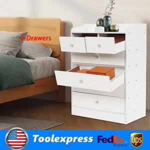 Bedroom Storage Cabinet, Floor Free Standing Cabinet with 6 Drawers 60*34*85cm - Picture 1 of 20