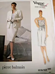 Jacket Top Skirt Sash 14 VOGUE 1360 Paris Sewing Pattern VTG 80s Pierre Balmain - Picture 1 of 7