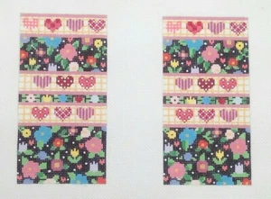 MARY ENGELBREIT Needlepoint HP Canvas HERZEN & BLUMEN Brillenetui 3,25x6" 18m - Bild 1 von 6