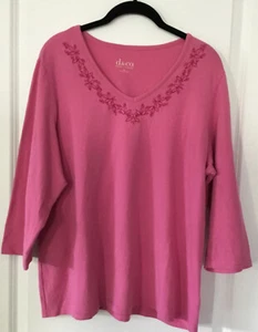 Denim & Co. 3/4 Sleeve Knit Top in Size Large - Picture 1 of 3