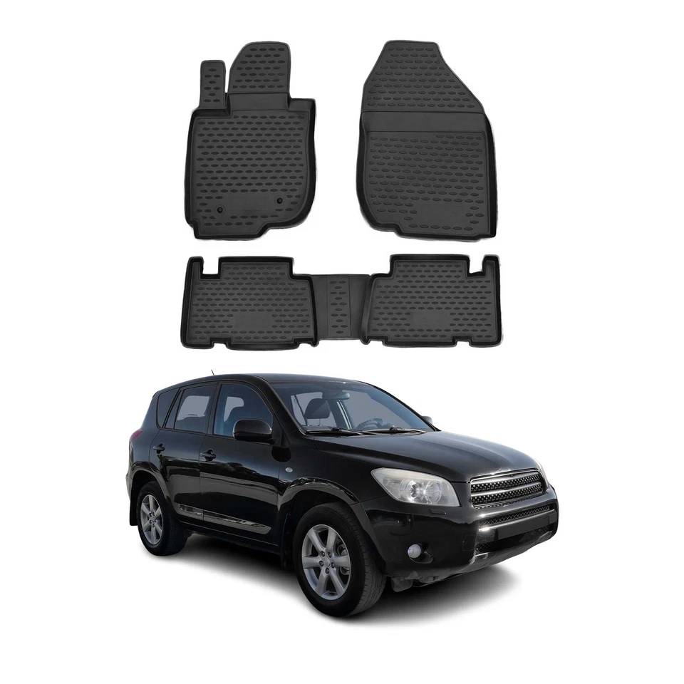 Tapetes forro OMAC para Toyota RAV4 2006-2012 negro TPE para todo tipo de clima 4 piezas Foto 1 de 4