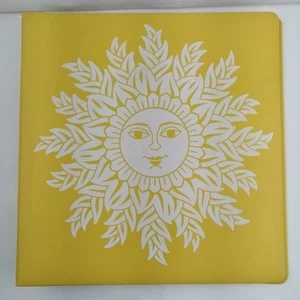 Vintage C.R. Gibson Scrapbook Binder Photo Album Yellow Sun Graphic Hippie Boho - Picture 1 of 15