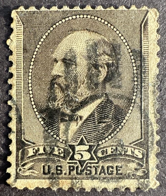 US 1882 Scott # 205 Used Stamp James A. Garfield 5c - Image 1 of 2
