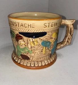 Vintage Mustache Stein German-Style Mug Made in Japan by Apex *crazing* - Picture 1 of 9